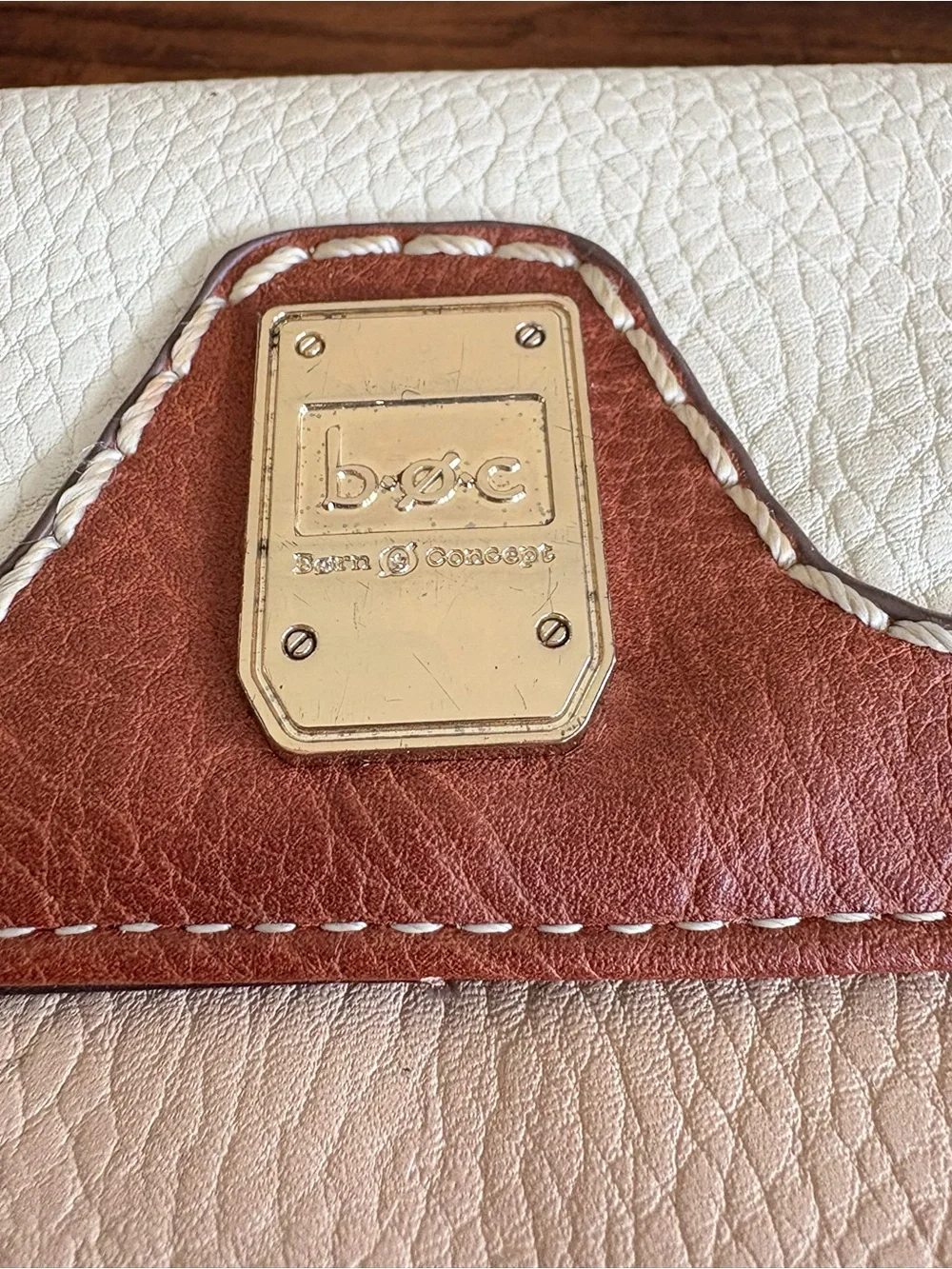 BOC Cream and Tan Wallet